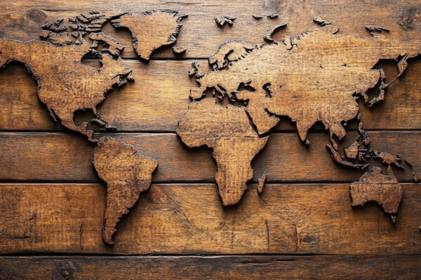 Antique World Map made of wood Antique World Map made of wood blurred background --chaos 50 --ar 16:9 --stylize 300 --v 6.1 Job ID: 527e618e-74f3-41a5-b821-a831fd429246